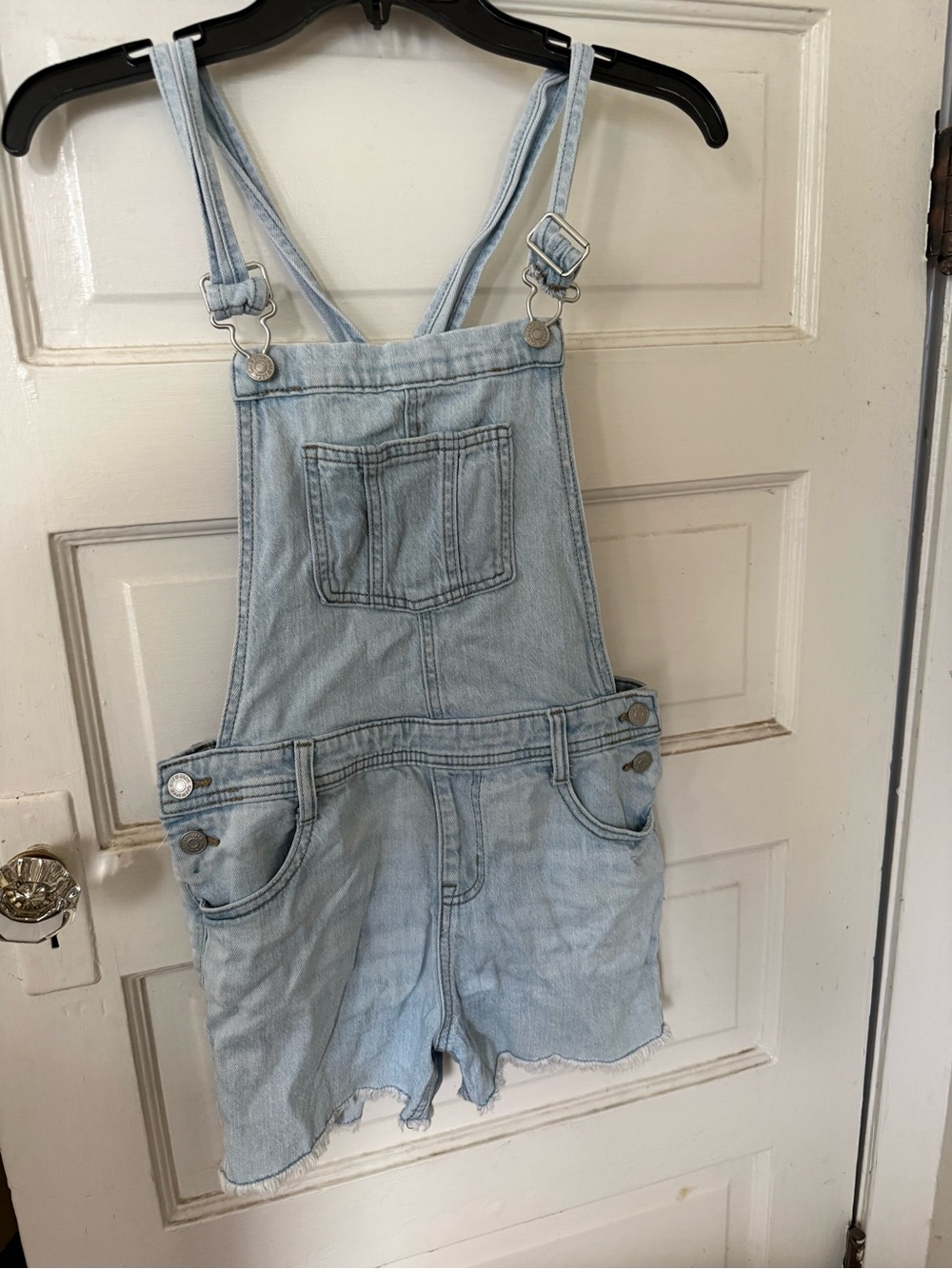 Cat & Jack Light Blue Denim Short Overalls for Kids
